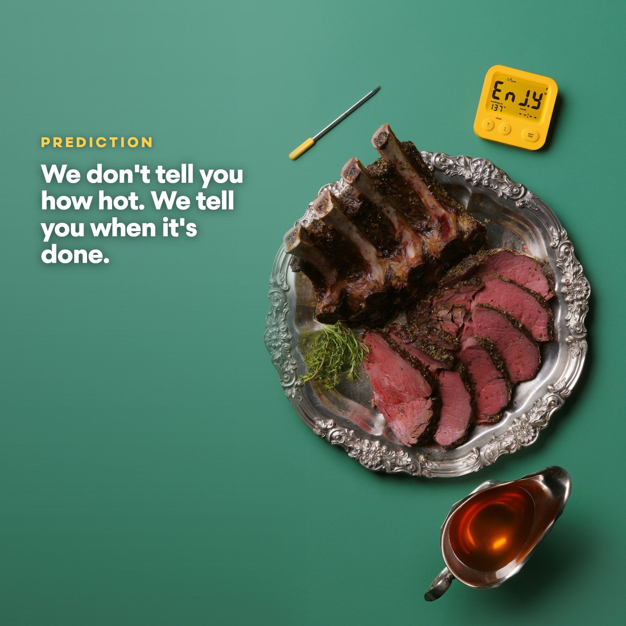 Predictive Thermometer with WiFi Giant Grill Gauge